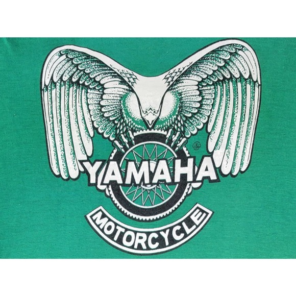Vintage 1970s Signal Yamaha Motorcycles Tshirt Single Stitch Eagle Logo Medium - Picture 3 of 6